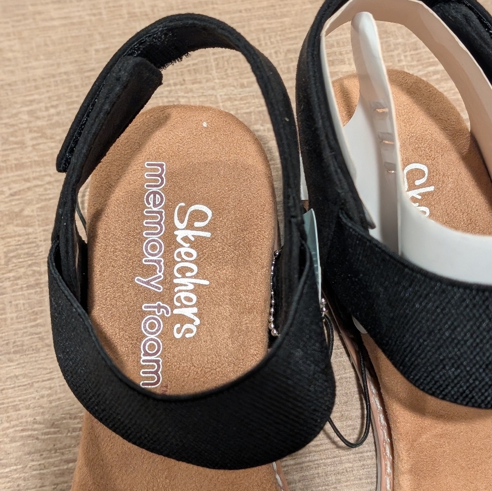 Skechers Women's Black Sandals with Tan Sole - Picture 8 of 11